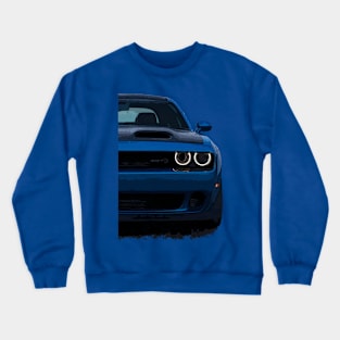 Aura of Power: Dodge Challenger Front Body Posterize Car Design for Teen Enthusiasts Crewneck Sweatshirt